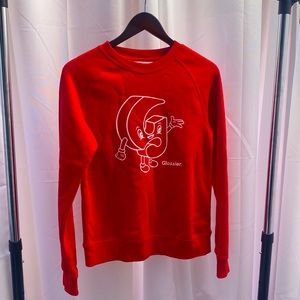 Glossier Sweater Limited Edition Crewneck Red Women XS NWOT